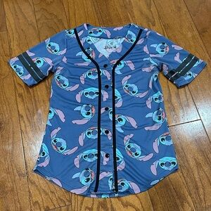 Disney Blue Stitch Patterned Jersey